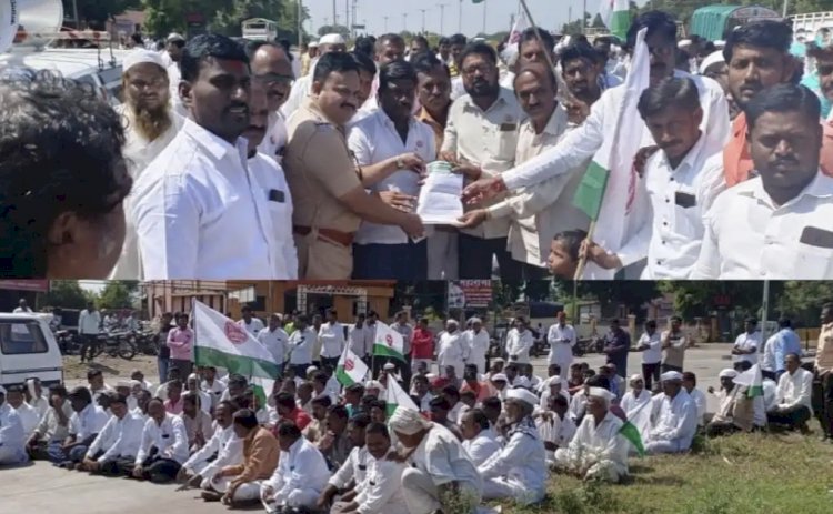 मंगळवेढा तालुक्यातील ऊस दरासाठी शेतकऱ्यांचे रास्ता रोको आंदोलन