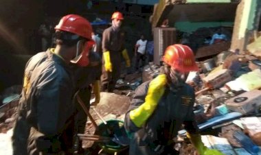 भिवंडीत तीन मजली इमारत कोसळली, दोघांचा मृत्यू, ८ जणांना ढिगाऱ्यातून सुखरुप बाहेर काढलं