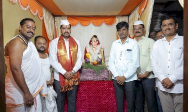 श्री विठ्ठल- रुक्मिणी मंदिरात गणरायाची प्रतिष्ठापना