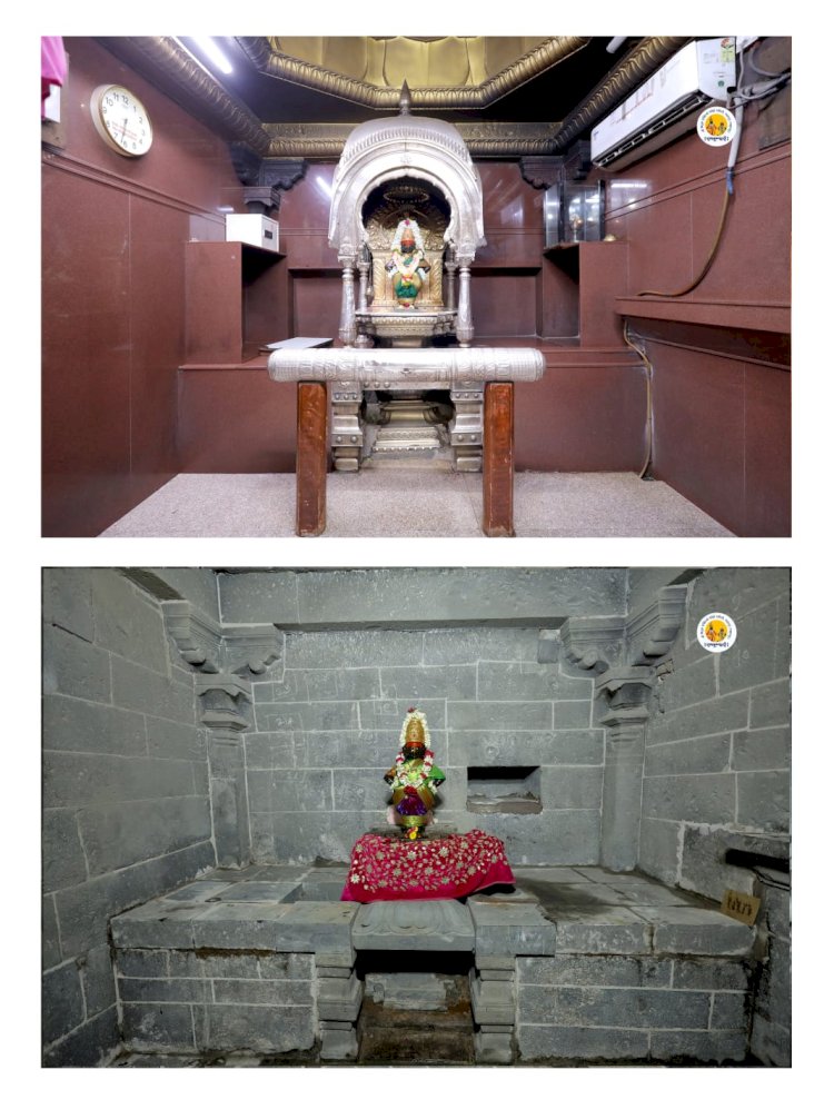 श्री संत कबीर महाराज मठ व फडाकडून  श्री.विठ्ठल रूक्मिणी मंदिरास लाकडी मेघडंबरी अर्पण