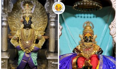 श्री विठ्ठल रुक्मिणी मंदिरात नवरात्र महोत्सव: सहावी  माळ.  श्री विठ्ठलास अलंकार, रूक्मिणी मातेस पारंपारिक तुळजाभवानी  माता पोषाखासह अलंकार परिधान,