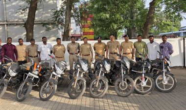 पंढरपुर शहर पोलीस ठाणे गुन्हे प्रकटीकरण शाखेची धडाकेबाज कामगीरी  ◼️ पंढरपुर शहरातुन मोटारसायकली चोरी करणा-या आरोपींविरूध्द धडक कारवाई आरोपींकडुन ५,६८,०००/- रूपये किंमतीच्या एकुण ०९ मोटारसायकली जप्त.