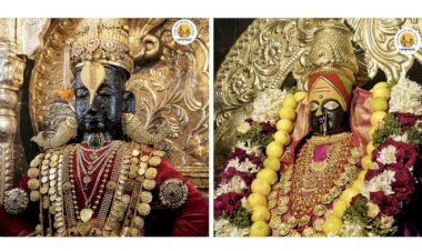 पंढरपूरात नवरात्र महोत्सव  श्री विठ्ठलास अलंकार, रूक्मिणी मातेस पारंपारिक पोषाखासह अलंकार परिधान,  ◼️ मंदिर समितीचे सह अध्यक्ष गहिनीनाथ महाराज औसेकर, सर्व सदस्य महोदय, कार्यकारी अधिकारी राजेंद्र शेळके, प्र. व्यवस्थापक पृथ्वीराज राऊत व लेखा अधिकारी मुकेश अनेचा यांच्या मार्गदर्शनाखाली नवरात्र उत्सवाची तयारी पूर्ण   ◼️ पारंपारिक कार्यक्रमांसह महिला भजनी मंडळाच्या भजन सेवेने मंदिरात भक्तीमय वातावरण,