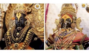 नवरात्र महोत्सव:  ◼️ श्री विठ्ठलास अलंकार, रूक्मिणी मातेस पारंपारिक श्री. तुळजाभवानी पोषाखासह अलंकार परिधान,  ◼️ नवरात्र महोत्सव निमित्त श्री विठ्ठल व माता रुक्मिणीचे राजस लोभस रूप पाहण्यास भाविकांची गर्दी.....