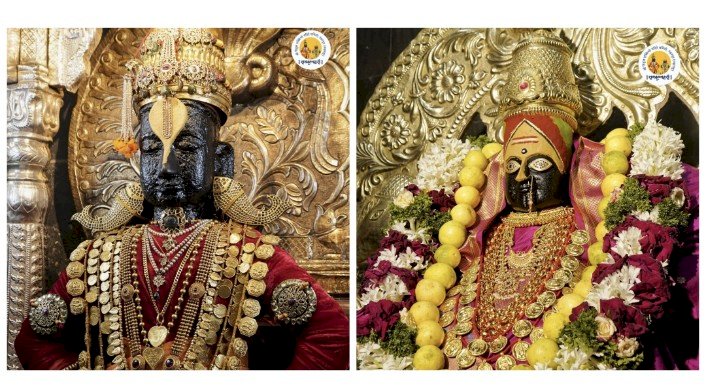 पंढरपूरात नवरात्र महोत्सव  श्री विठ्ठलास अलंकार, रूक्मिणी मातेस पारंपारिक पोषाखासह अलंकार परिधान,  ◼️ मंदिर समितीचे सह अध्यक्ष गहिनीनाथ महाराज औसेकर, सर्व सदस्य महोदय, कार्यकारी अधिकारी राजेंद्र शेळके, प्र. व्यवस्थापक पृथ्वीराज राऊत व लेखा अधिकारी मुकेश अनेचा यांच्या मार्गदर्शनाखाली नवरात्र उत्सवाची तयारी पूर्ण   ◼️ पारंपारिक कार्यक्रमांसह महिला भजनी मंडळाच्या भजन सेवेने मंदिरात भक्तीमय वातावरण,