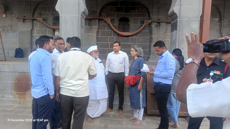 श्री विठ्ठल–रूक्मिणी मंदिर जतन व संवर्धन कामांची पुरातत्त्व विभागाच्या तज्ञाकडून पाहणी