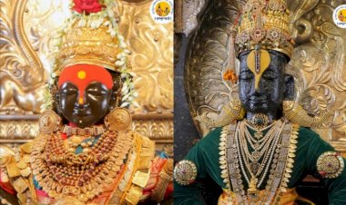 भारतीय स्वातंत्र्यदिनानिमित्त श्री विठ्ठल-रुक्मिणी मातेस विविध अलंकार परिधान.