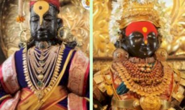 पंढरपूरात नारळी पौर्णिमा निमित्त श्री विठ्ठल व रुक्मिणी मातेस पारंपरिक अलंकार परिधान.